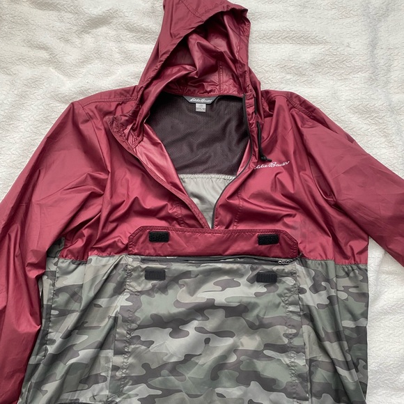 Eddie Bauer Maroon anorak windbreaker Size L tall - Picture 2 of 4